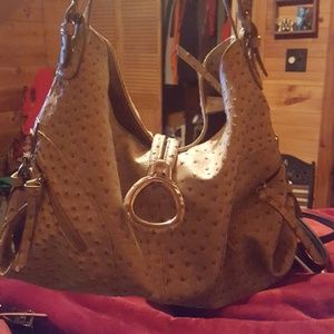 Faux ostrich bag